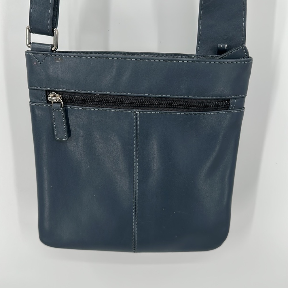 Radley London Blue Leather Adjustable Strap Crossbody Purse - Picture 3 of 12